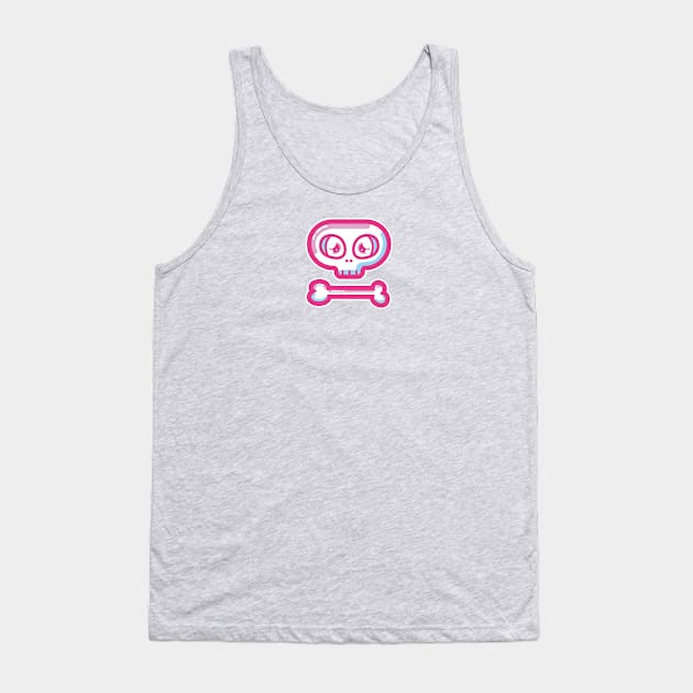 Cute pink skull and bone Tank Top by boudewijndanser